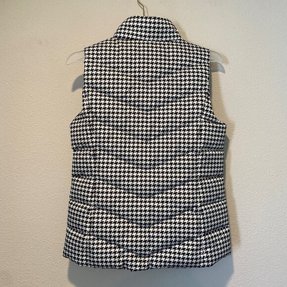 Lands’ End Houndstooth Women’s Puffer Vest Size Small 6-8 Black‎ White - Picture 2 of 5